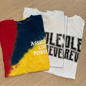 Lot of assholes live forever tshirts a 2M & 1S